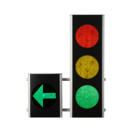 Green Light signal 200 mm 3-lys m. V-pil