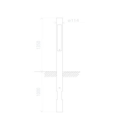 Mast for lydsignal + fod, med luge og huller